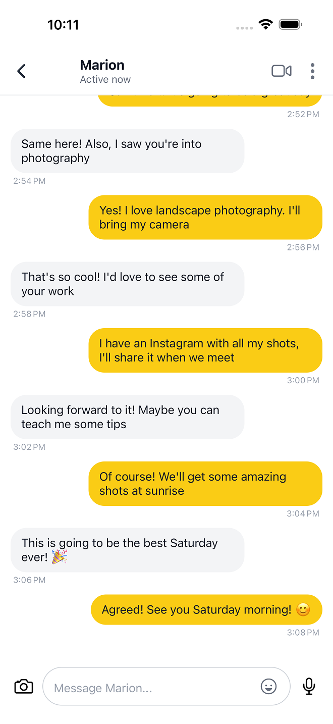 Quality conversations interface